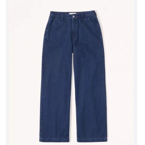 New Abercrombie & Fitch Wide Leg Mid-Rise Curve Love Jeans - Picture 1 of 5